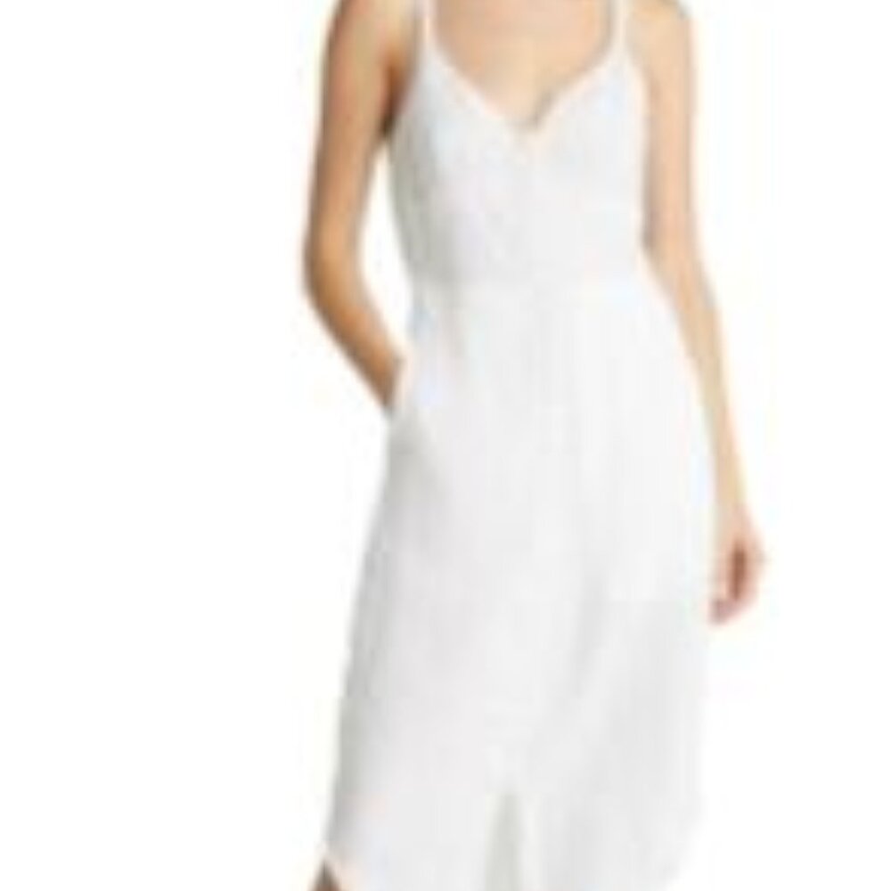 rag & bone Cream Lace-Trim Button-Front Midi Dress - Picture 8 of 8